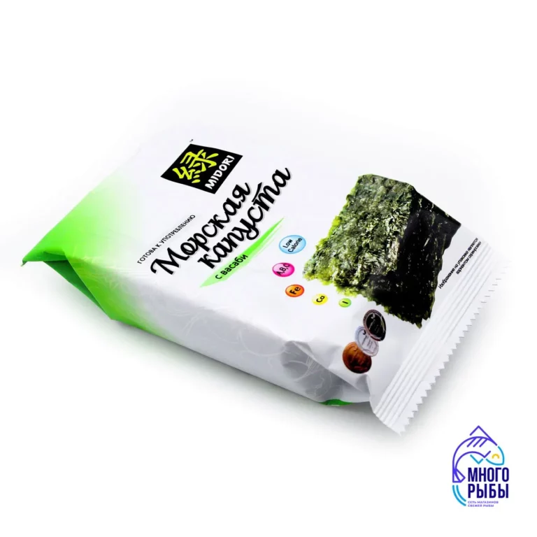 Морская капуста сушеная Midori со вкусом васаби, 5 гр — изображение 2