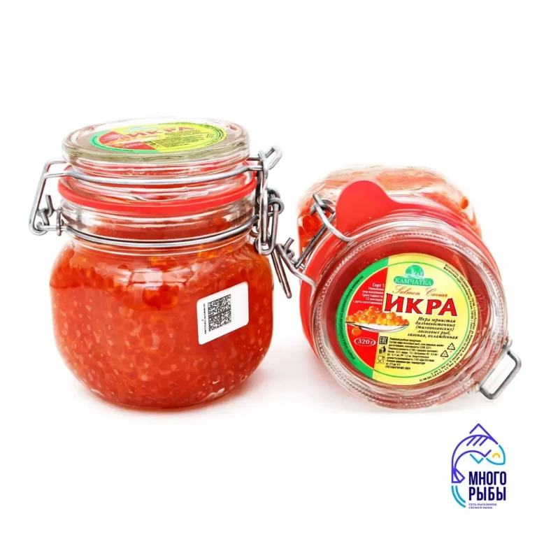 Икра горбуши лососевая 320 гр Камчатка стеклянная банка