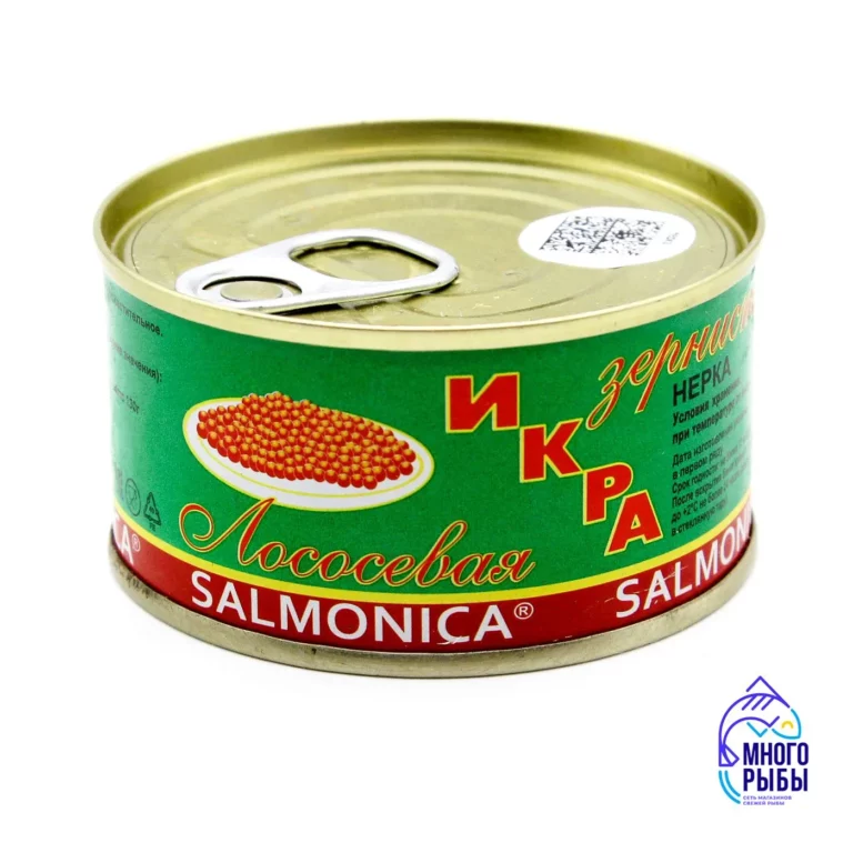 Икра нерки лососевая 130 гр Salmonica жестяная банка