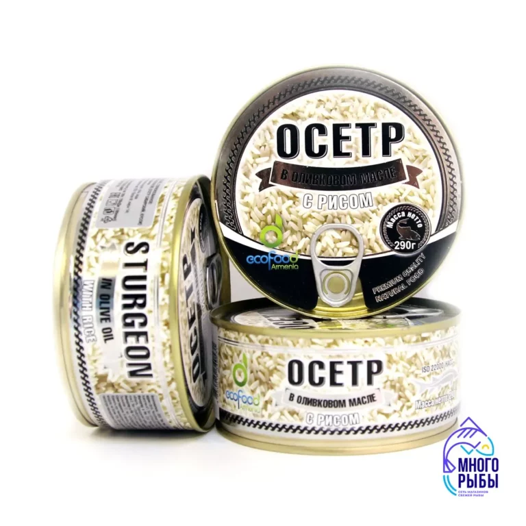 Осетр с рисом в оливковом масле