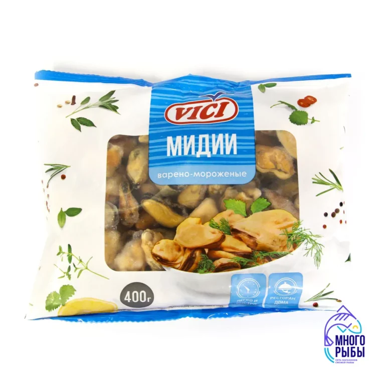 Мидии мясо варено-мороженое VICI