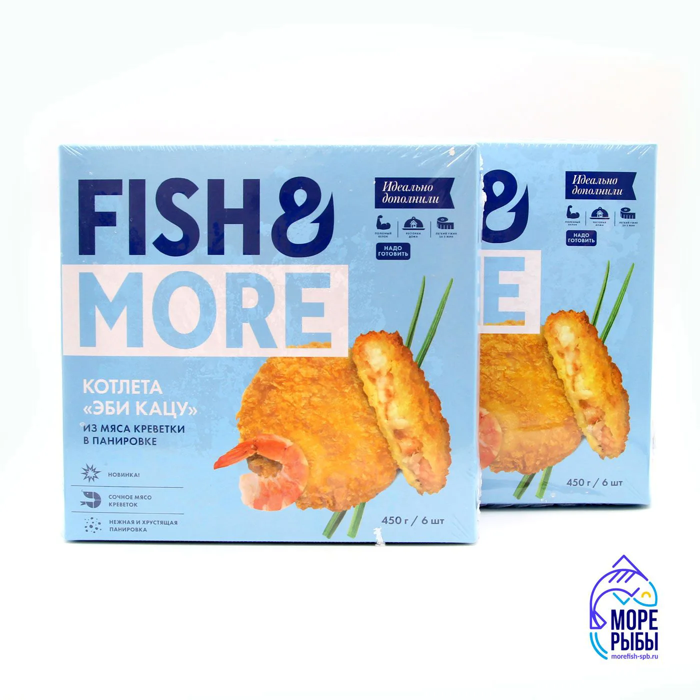 Котлеты Эби Кацу в панировке из мяса королевской креветки Fish&More 450 гр,  замороженные купить в СПб