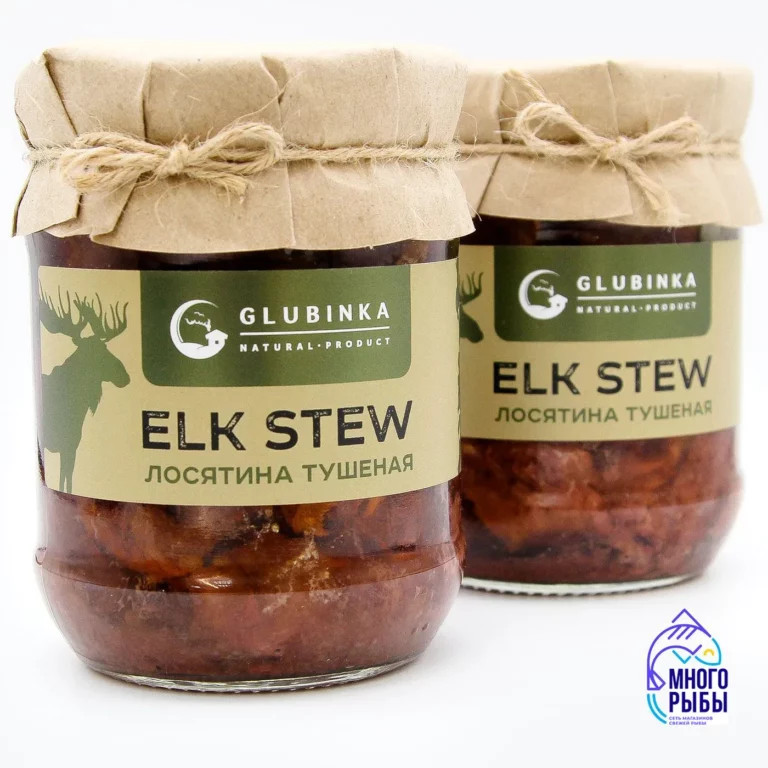 Тушенка из мяса лося Elk Stew в стеклянной банке