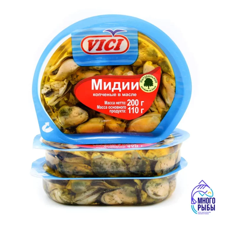 Копченые мидии в масле Мидии копченые в масле VICI 200 гр