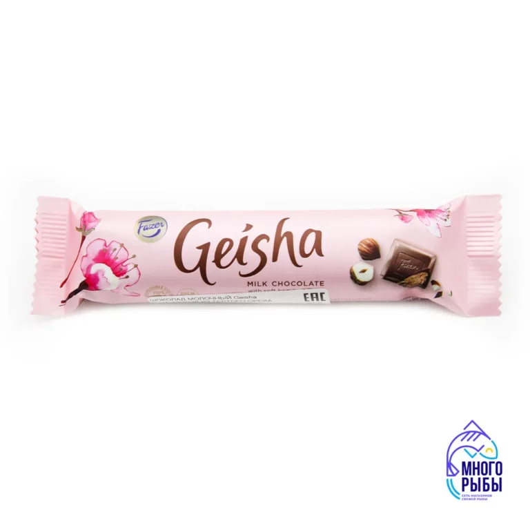 Шоколад молочный Geisha с начинкой из тертого ореха Fazer 37 гр (Финляндия)