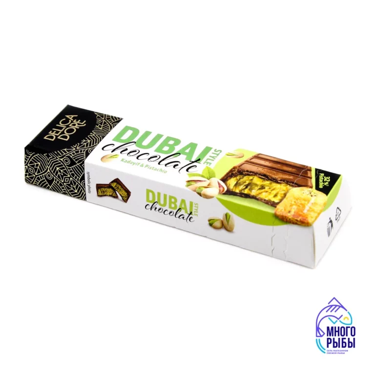 Шоколад молочный Delicadore Dubai Style с фисташковой начинкой с катаифом 70 гр (Польша) — изображение 2