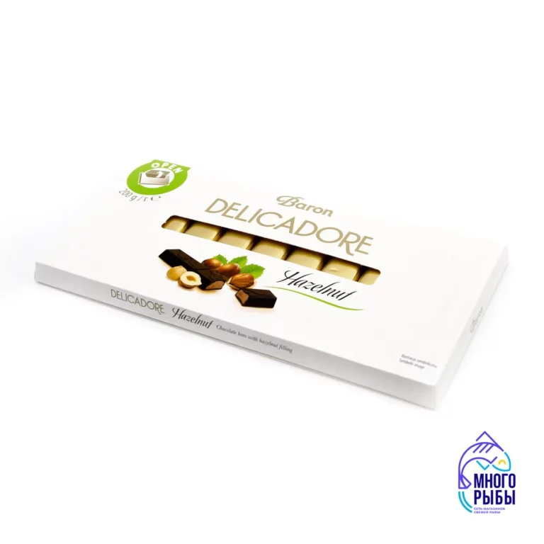 Шоколад молочный Delicadore Hazelnut с начинкой из фундука 200 гр (Польша) — изображение 2