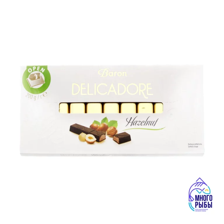 Шоколад молочный Delicadore Hazelnut с начинкой из фундука 200 гр (Польша)