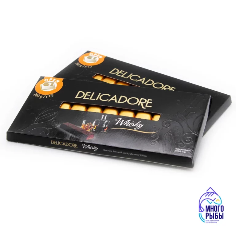 Шоколад темный Delicadore Whisky с мягкой начинкой со вкусом виски 200 гр (Польша)