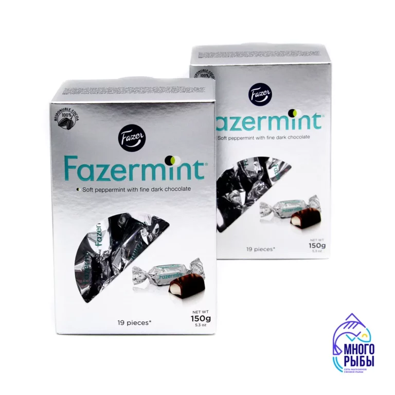 Конфеты шоколадные Fazermint с мятной начинкой Fazer 150 гр (Финляндия)