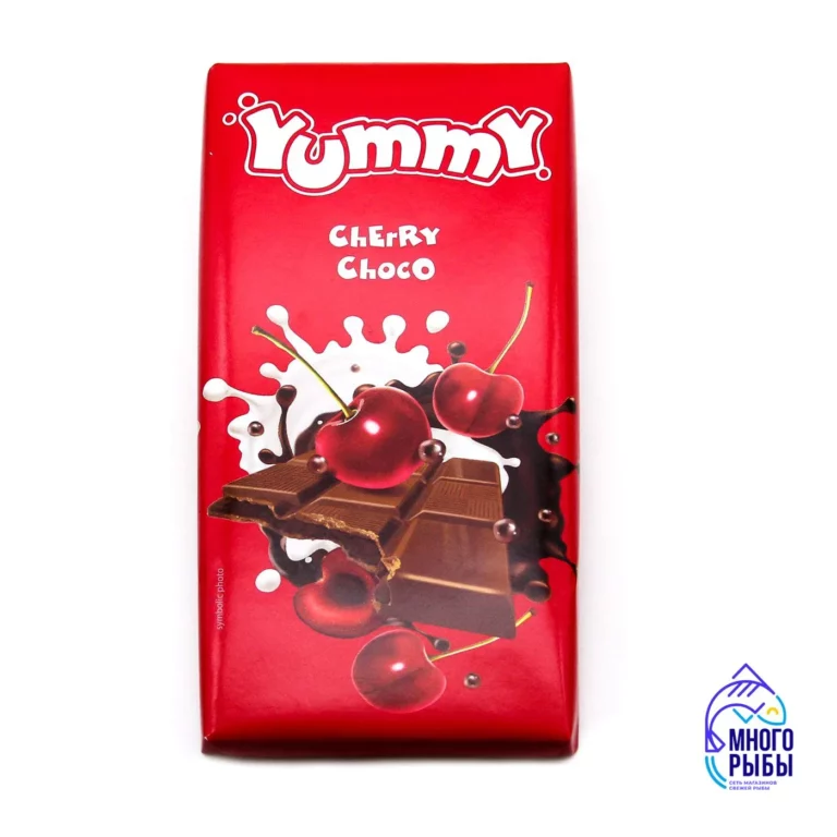 Шоколад молочный Yummy с шоколадно-вишневой начинкой 100 гр (Польша)