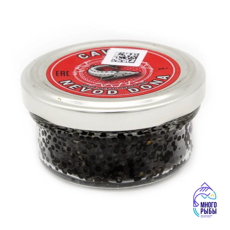 Икра черная стерляди Caviar Nevod Dona 50 гр, стеклянная банка