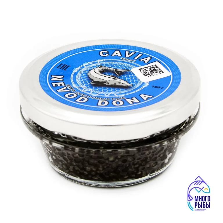 Икра черная осетровая зернистая Caviar Nevod Dona 100 гр, стеклянная банка