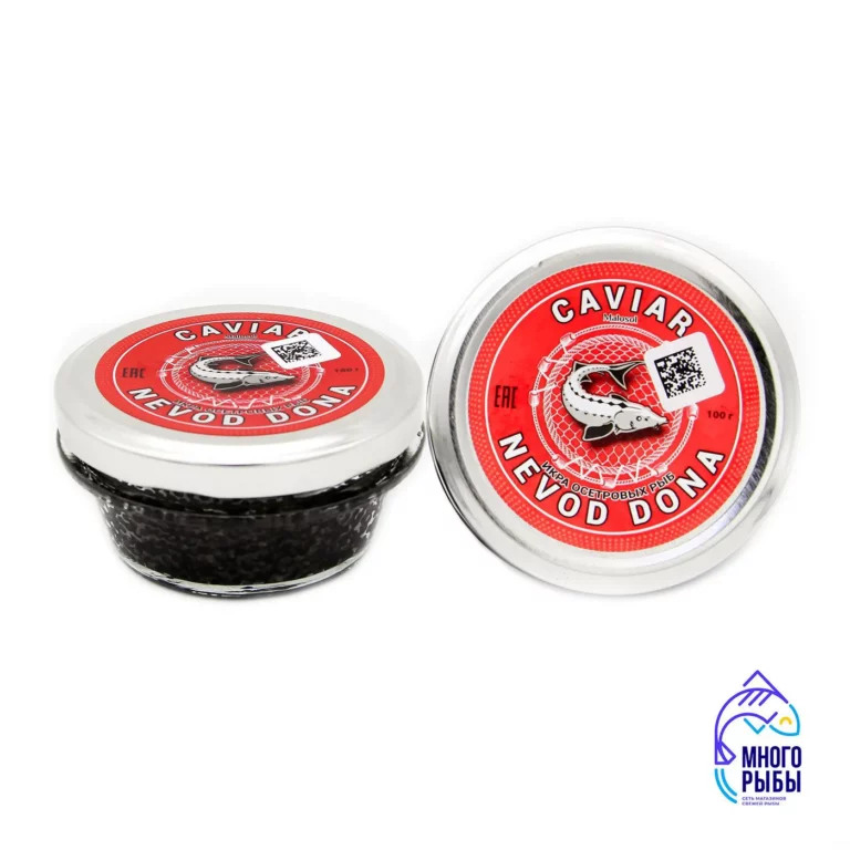 Икра черная стерляди зернистая Caviar Nevod Dona 100 гр, стеклянная банка