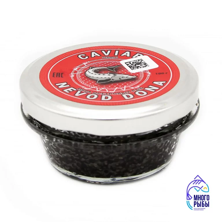 Икра черная стерляди зернистая Caviar Nevod Dona 100 гр, стеклянная банка