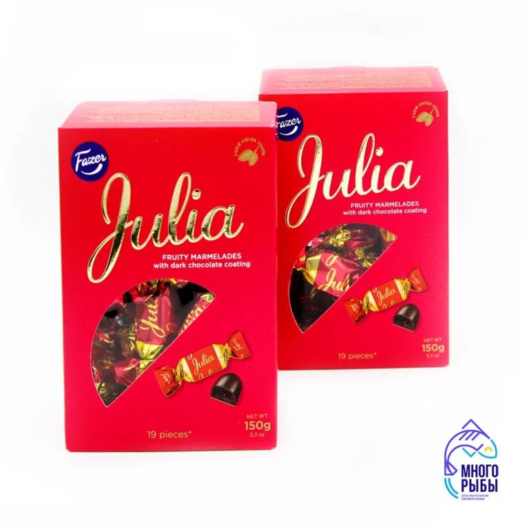 Конфеты Julia темный шоколад с мягкой мармеладной начинкой Fazer 150 гр (Финляндия)
