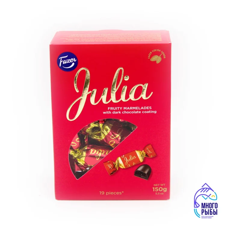 Конфеты Julia темный шоколад с мягкой мармеладной начинкой Fazer 150 гр (Финляндия)