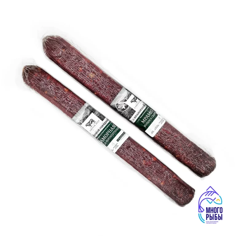 Колбаса Мраморная сырокопченая Labinsk beef 400 гр, вакуумная упаковка