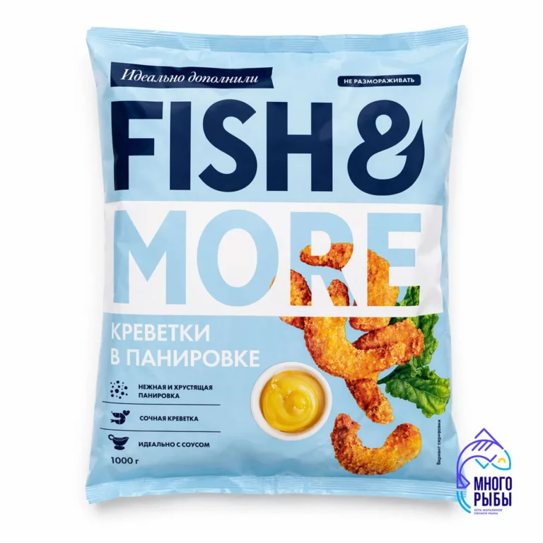 Белоногие креветки в панировке Креветки маринованные в панировке Fish&More 1000 гр, замороженные