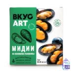 Мидии голубые на половине раковины 30/40 ВкусАрт замороженные 1 кг