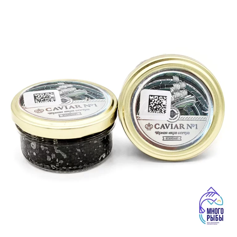Икра черная осетровая Caviar №1 Standart Романовское осетровое хозяйство 50 гр, стеклянная банка