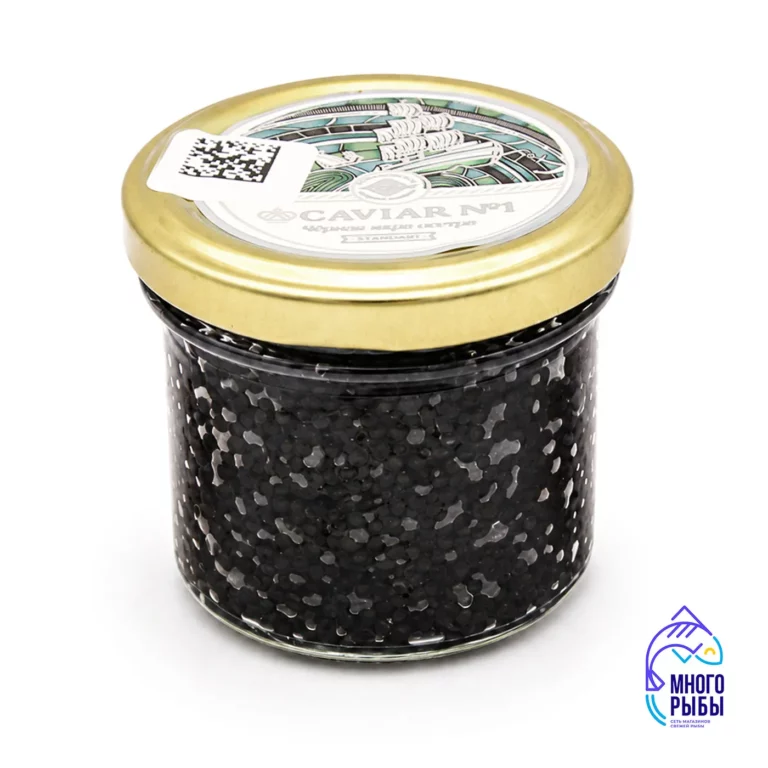 Икра черная осетровая Caviar №1 Standart Романовское осетровое хозяйство 100 гр, стеклянная банка