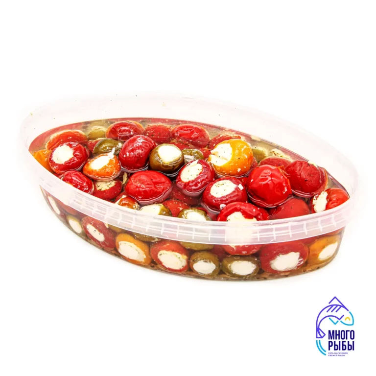 Перчики ассорти фаршированные мягким сыром в масле Nostimo Pikantiko, весовые