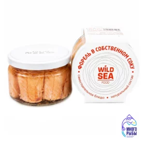 Форель в собственном соку Wild Sea 220 гр стеклянная банка