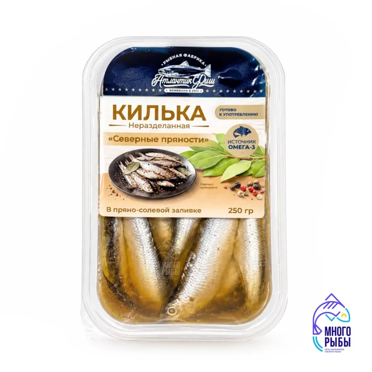 Килька каспийская неразделанная в пряно-солевой заливке Северные пряности 250 гр